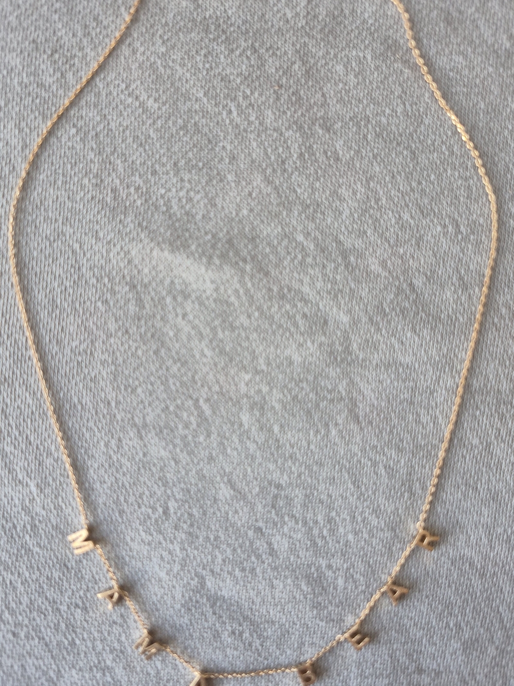 Gold Letter Charm Necklace - MAMA BEAR